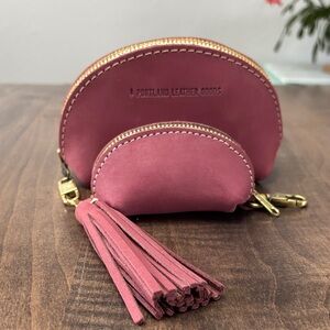 Portland Leather foxglove taco and small keychain taco.